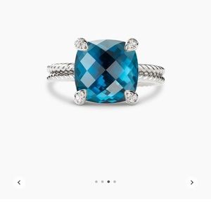 David Yurman Chantaline ring 11mm Hampton Blue size 5